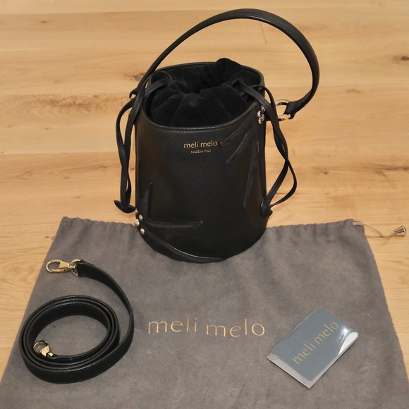 Meli Melo Santina Mini Bucket Bag Black - Picture 1 of 8